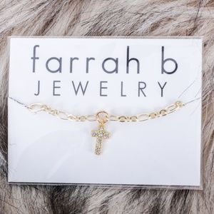 NWT Farrah B Cross Charm Anklet